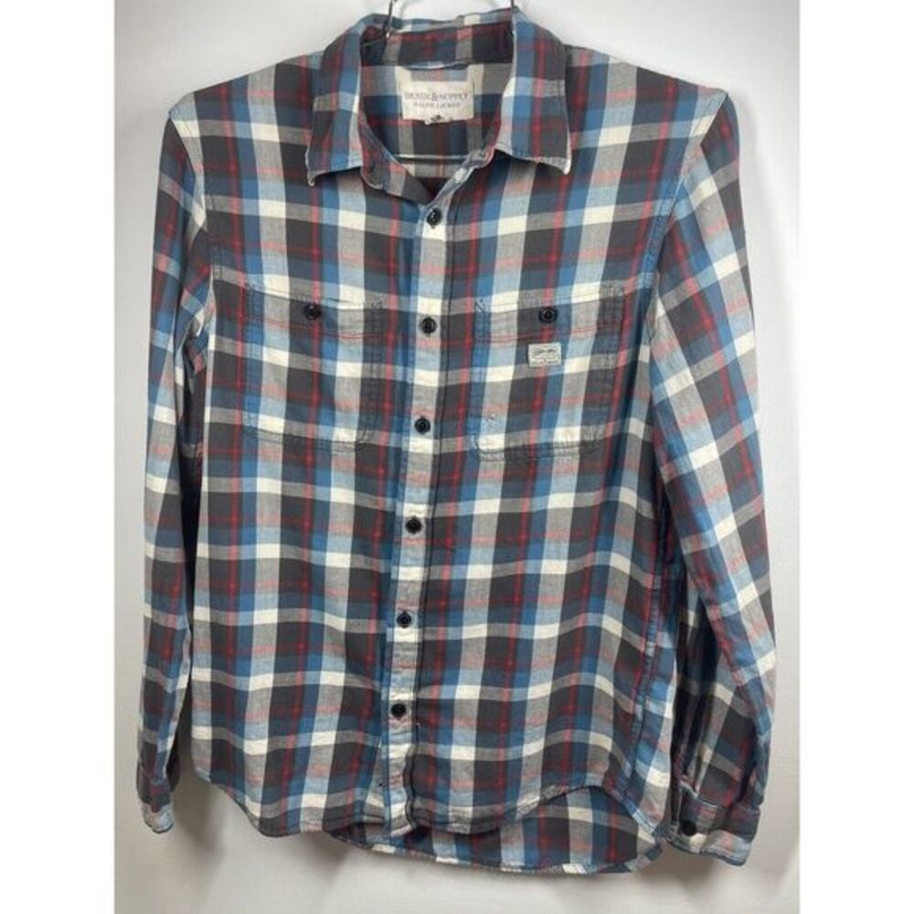 Polo Ralph Lauren Denim & Supply Red White And Blue Plaid Size Med‎ *read Desc*
